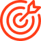 Red target graphic with concentric circles and a central arrow.